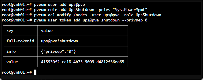 Proxmox API-Token für den USV-Shutdown erzeugen